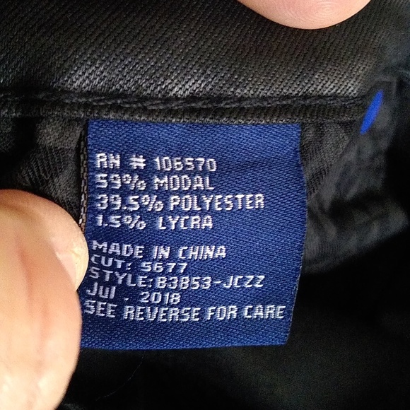 Tractor blu faux leather pants/ jeans size 28 w/ silver sequins at the sides - Picture 7 of 9